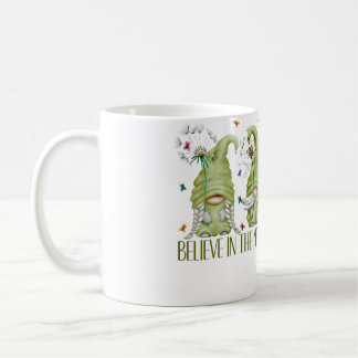 Caneca De Café Acredite Na Magia Gnome Para Mulheres Dandelion Ma