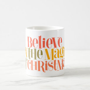 Caneca De Café Acredite na Mágica do Natal - Estilo Retroativo