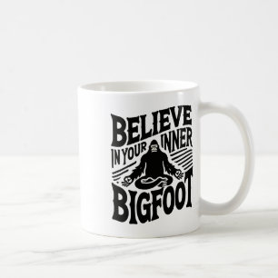 Caneca De Café Acredite no seu Pé Grande Interior, engraçado Yoga