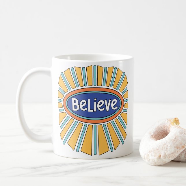 Caneca De Café Acredite - Tenha Fé (Com Donut)