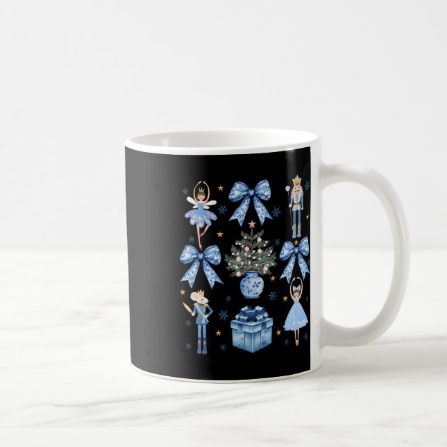 Caneca De Café Acril Blue Bow Nutcracker Natal Feliz Natal  (Direita)