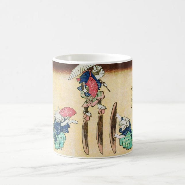 Caneca De Café Acrobat Cat, Hiroshige, Ukiyo-e (Centro)