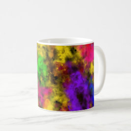 Caneca De Café Acrylic Neon Colors Paint Splatter Splash Abstract