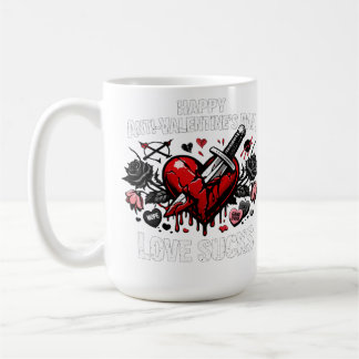 Caneca De Café Adaga de Coração Quebrado Anti-Dia dos Namorados