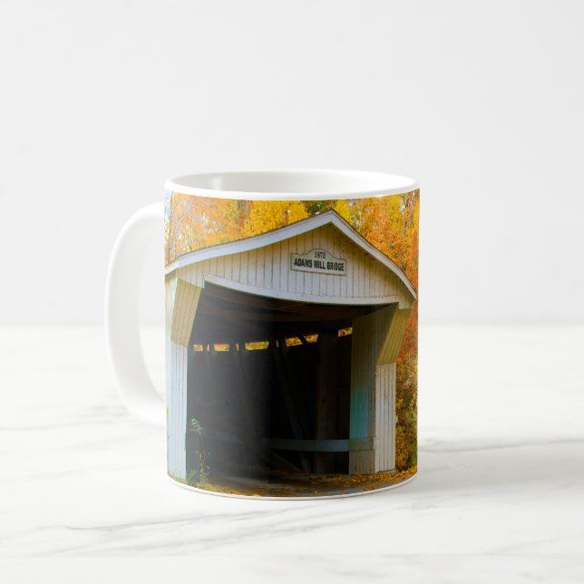 Caneca De Café Adams Mill Old Covered Bridge, Indiana (Frente Esquerda)