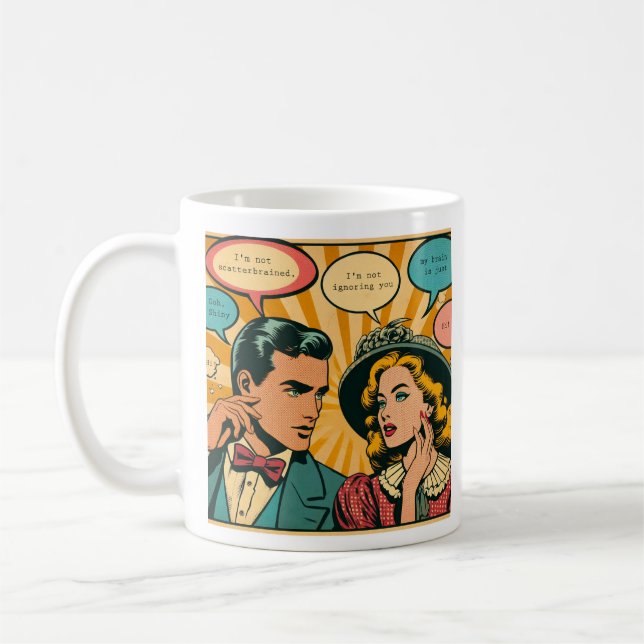 Caneca De Café ADD engraçado do casal de banda desenhada (Esquerda)