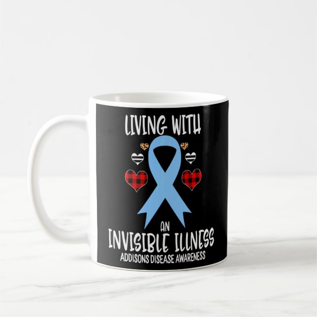 Caneca De Café Addisons Conscientes Da Doença Vivendo Com Um Invi (Esquerda)