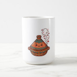Caneca De Café Adesivo Cultural de Comida Marroquina Tajine Kawai