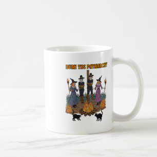 Caneca De Café Adesivo de Arte de Bruxa Queime o Patriarcado