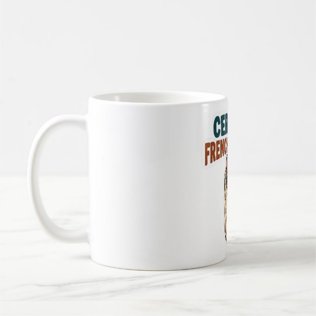 Caneca De Café Adesivo de Burrito Frenchie Certificado (Esquerda)