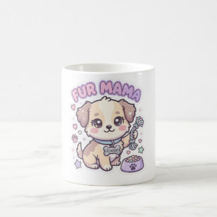 Caneca De Café Adesivo de Cachorro Fofo Mama Pelo Pastel