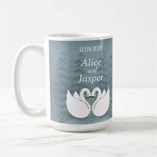 Caneca De Café Adesivo de casamento romântico e elegante editável