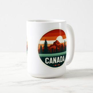Caneca De Café Adesivo de Crachá de Viagem de Montanha Retro Vint
