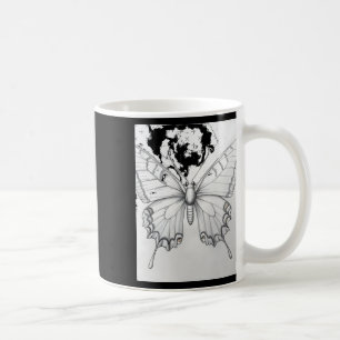 Caneca De Café Adesivo de desenho a lápis de Borboleta Monarca Re