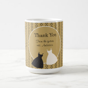 Caneca De Café Adesivo de Ilustração de Chá de Noiva Fofo