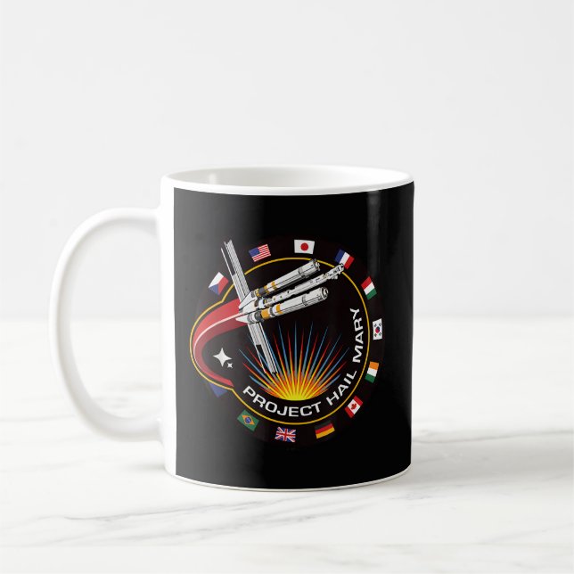 Caneca De Café Adesivo de Missão Espacial (Esquerda)