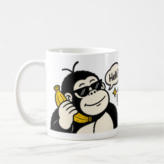 Caneca De Café Adesivo de telefone de banana de gorila engraçado