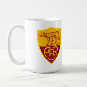 Caneca De Café Adesivo de Vinil Escudo AS Roma – Futebol Marrom e