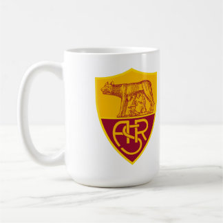 Caneca De Café Adesivo de Vinil Escudo AS Roma – Futebol Marrom e