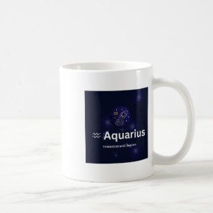 Caneca De Café Adesivo do Signo de Aquário