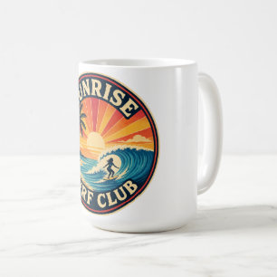 Caneca De Café Adesivo estilo crachá do Sunrise Surf Club