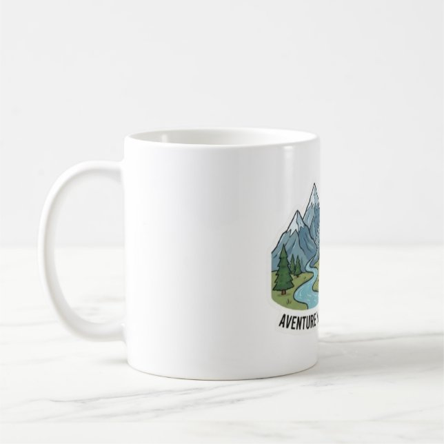 Caneca De Café Adesivo Explore a Natureza & Montanhas (Esquerda)