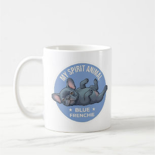 Caneca De Café Adesivo Meu Animal Espiritual Blue Frenchie