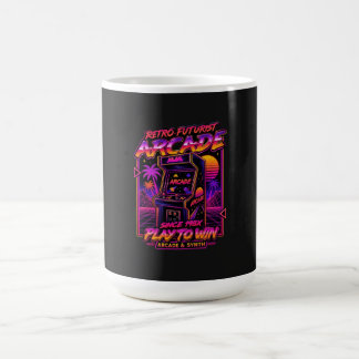 Caneca De Café Adesivo Neon Synthwave Arcade Retro