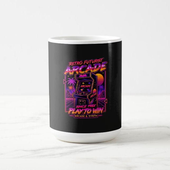 Caneca De Café Adesivo Neon Synthwave Arcade Retro (Centro)