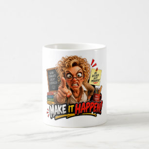Caneca De Café Adesivo Professora Rigorosa Faça Acontecer