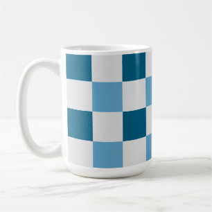 Caneca De Café Adesivo Quadrado Do Quadro De Verificação Branco E