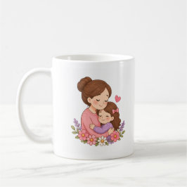 Caneca De Café Adesivos Florais Elegantes para o Dia das Mães