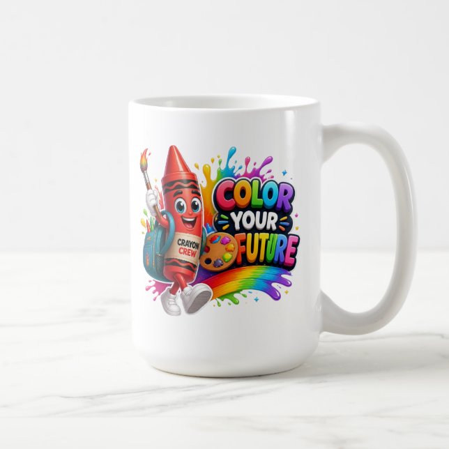 Caneca De Café Adesivos "Voltar às Aulas": Animais e Frases (Direita)
