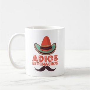 Caneca De Café Adeus Bitchachos Sombrero Retro Cinco De Mayo