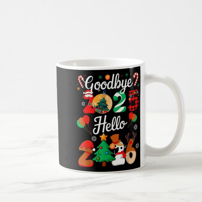 Caneca De Café Adeus das Mulheres 2025 Olá 2026 Natal Combinando  (Direita)