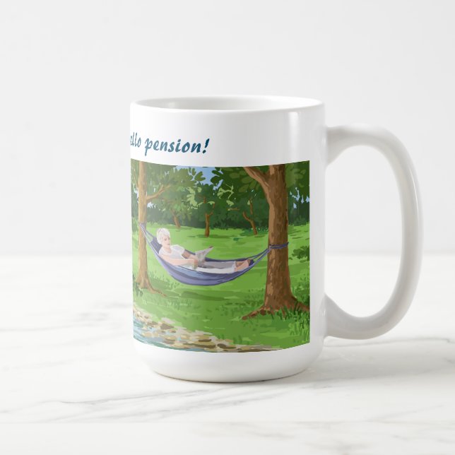 Caneca De Café Adeus, tensão, pensão de olá, hammock, engraçado (Direita)