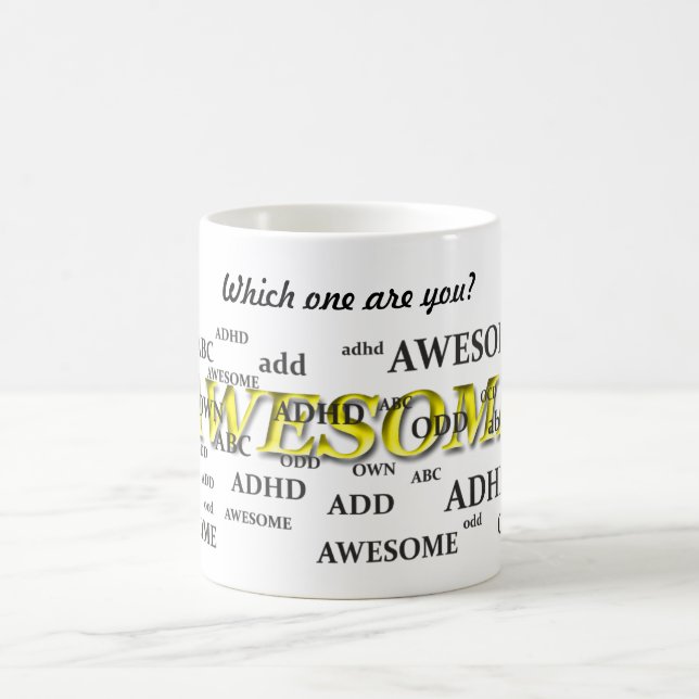 CANECA DE CAFÉ ADHD, ADICIONAM, IMPAR, IMPRESSIONANTE (Centro)