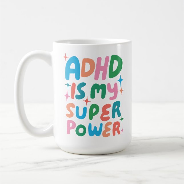 Caneca De Café ADHD é a minha super poderosa e alegre carta de bo (Esquerda)