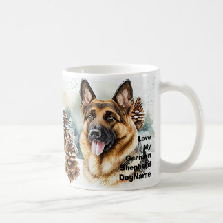 Caneca De Café Adicionar Nome Alterar Texto, German shepherd na N