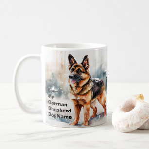 Caneca De Café Adicionar Nome Alterar Texto, German shepherd na N