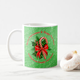 Caneca De Café Adicionar Nome Alterar Texto Vermelho Verde Natal