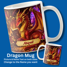 Adicionar Nome, Dragão Fantástico com Livro & Café