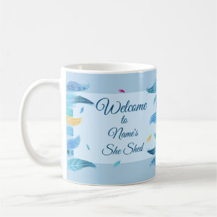 Caneca De Café Adicionar Nome Editar Texto Que Ela Espalhou Penas