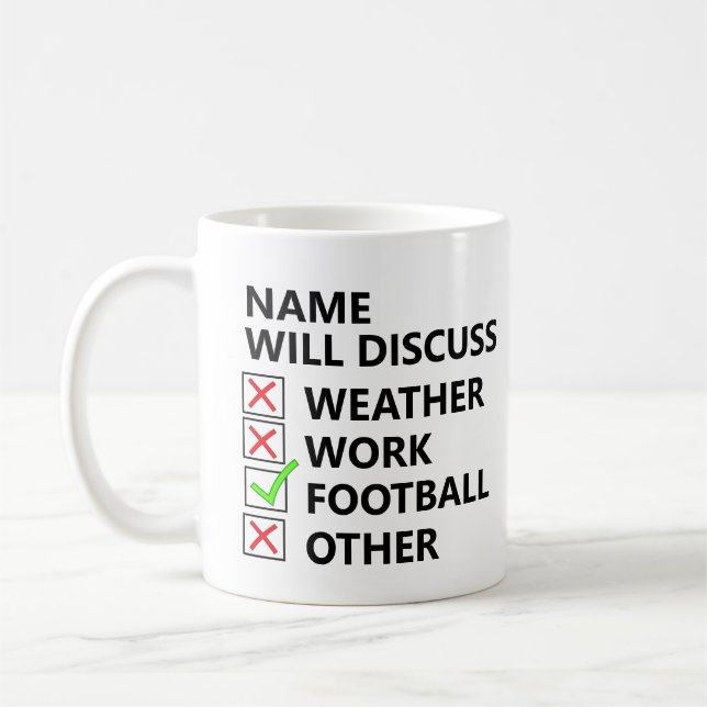 Caneca De Café Adicionar nome será discutido - Futebol ou qualque (Esquerda)