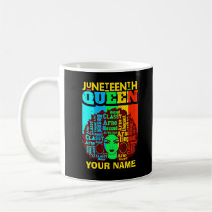 Caneca De Café Adicionar Nome Texto Junta Décima Rainha Negra Afr