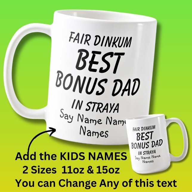 Caneca De Café Adicionar Nomes de Crianças - Fair Dinkum BEST BON (Criador carregado)