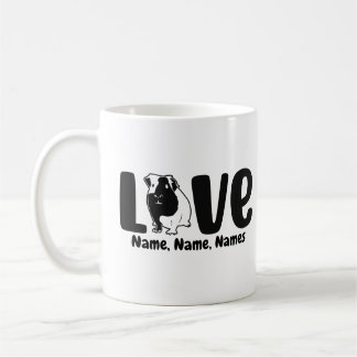 Caneca De Café Adicionar Nomes ou Texto, Guiné Pig LOVE em