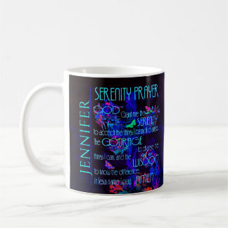 Caneca De Café Adicionar Oração de Serenidade de Nome em Azul