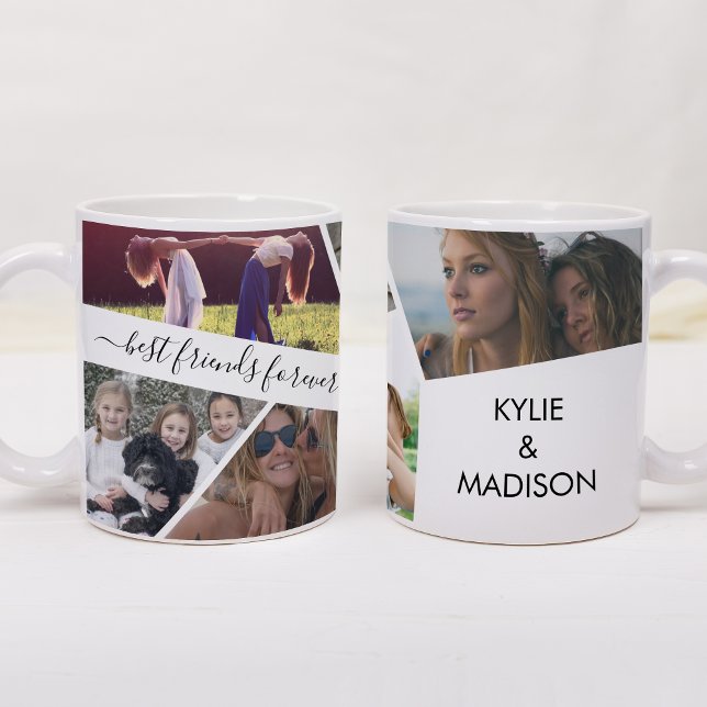 Caneca De Café Adicionar os Melhores Amigos da Colagem de Fotogra (Criador carregado)