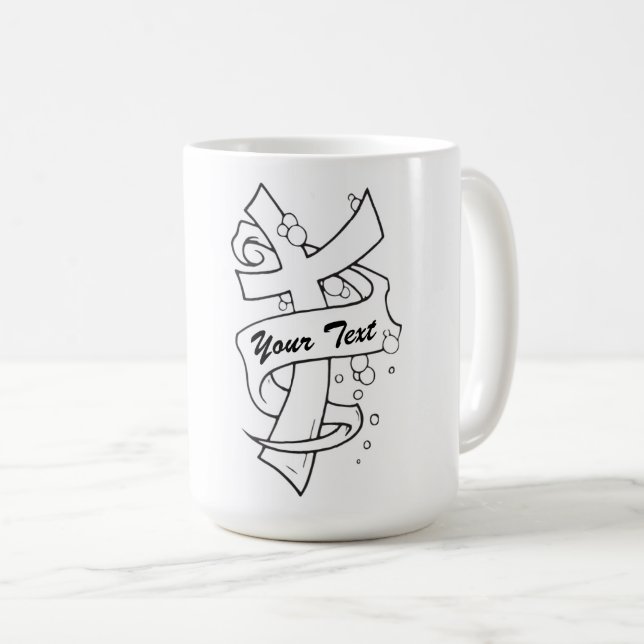 Caneca De Café Adicionar seu texto - Combo Mug (Frente Esquerda)